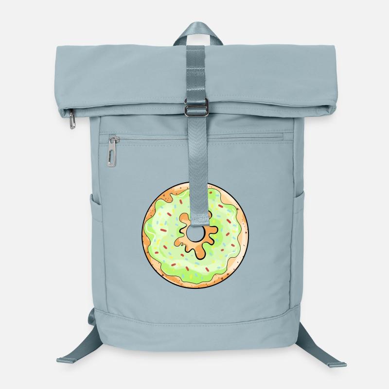 beignet délicieux avec un cadeau de bande dessinée de glaçage vert Sac à dos ordinateur