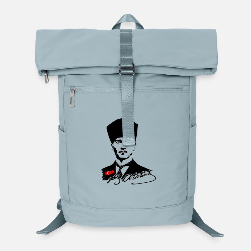 Ataturk Silhouette with Turkish Flag Laptop Backpack