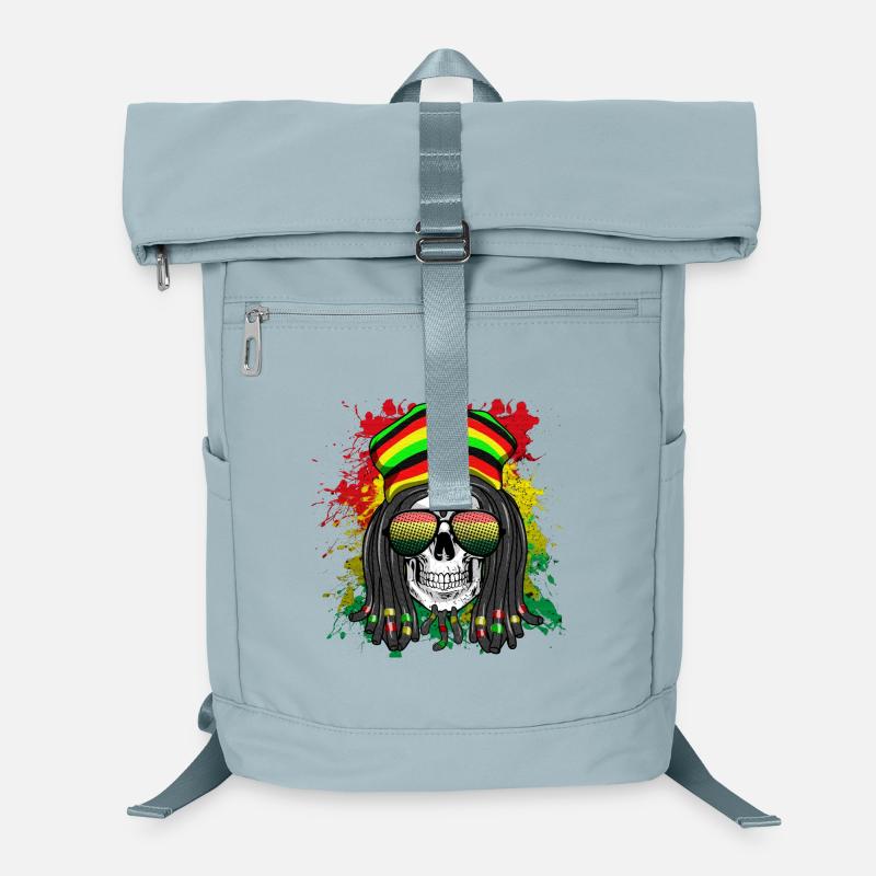 Rasta Skull in rainbow style Laptop Backpack