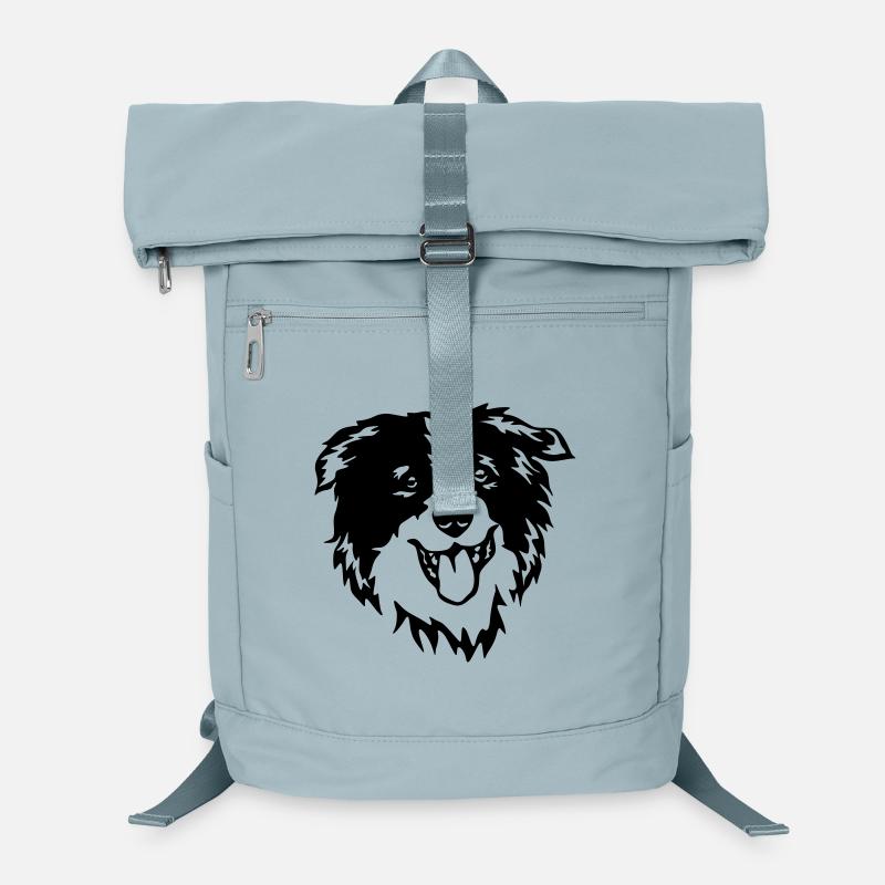 Border Collie Kopf Laptop-Rucksack 