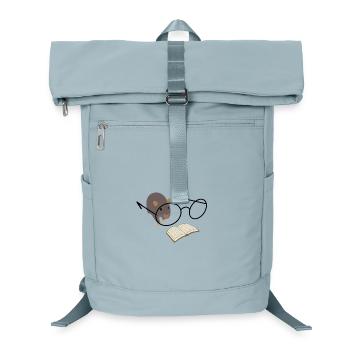 Leseratte mit Brille – süßer Bücherfreund - Laptop-Rucksack  - Eisblau - Vorne