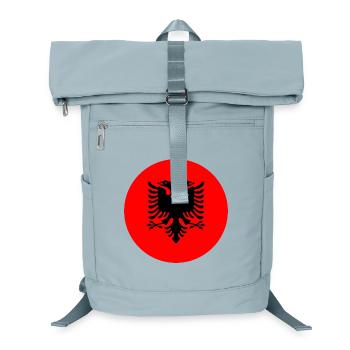 round sticker flag of Albania Shqiperia gift idea - Laptop Backpack - ice blue - Front