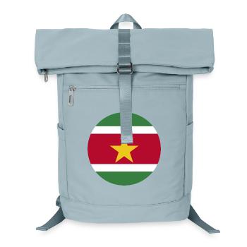round sticker flag of Suriname Aufkleber gift idea - Laptop Backpack - ice blue - Front