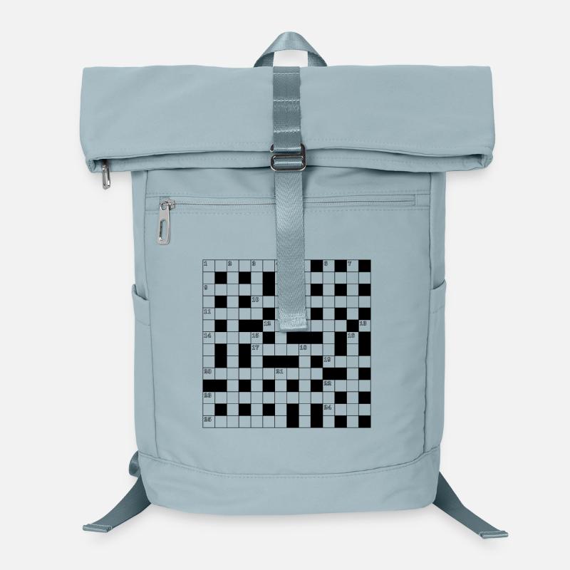 Retro Schwarz Weiß Kreuzworträtsel Muster Laptop-Rucksack 