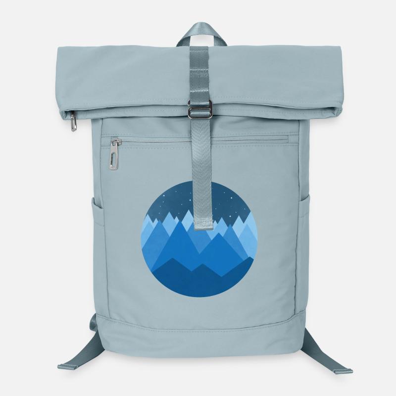 Verschneite Berge Minimalistischer Nachtstil Laptop-Rucksack 