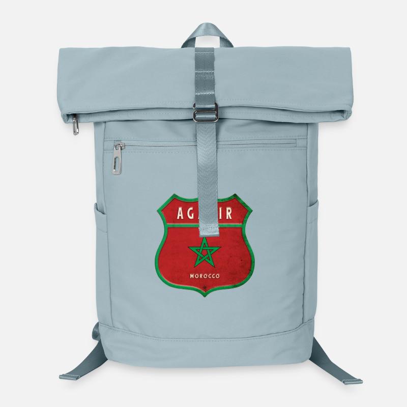 Agadir Maroc Armoiries Drapeaux Design Sac à dos ordinateur