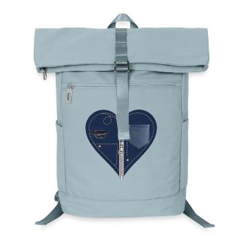 cœur sombre en jean look avec fermeture éclair - Sac à dos ordinateur - bleu glacier - Devant