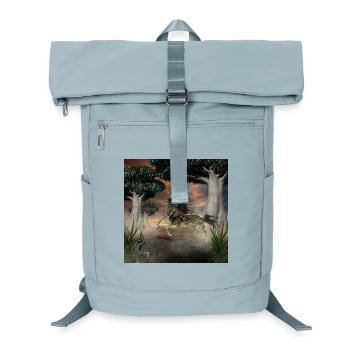 Impressive fantasy horse with skulls. - Laptop Backpack - ice blue - Front