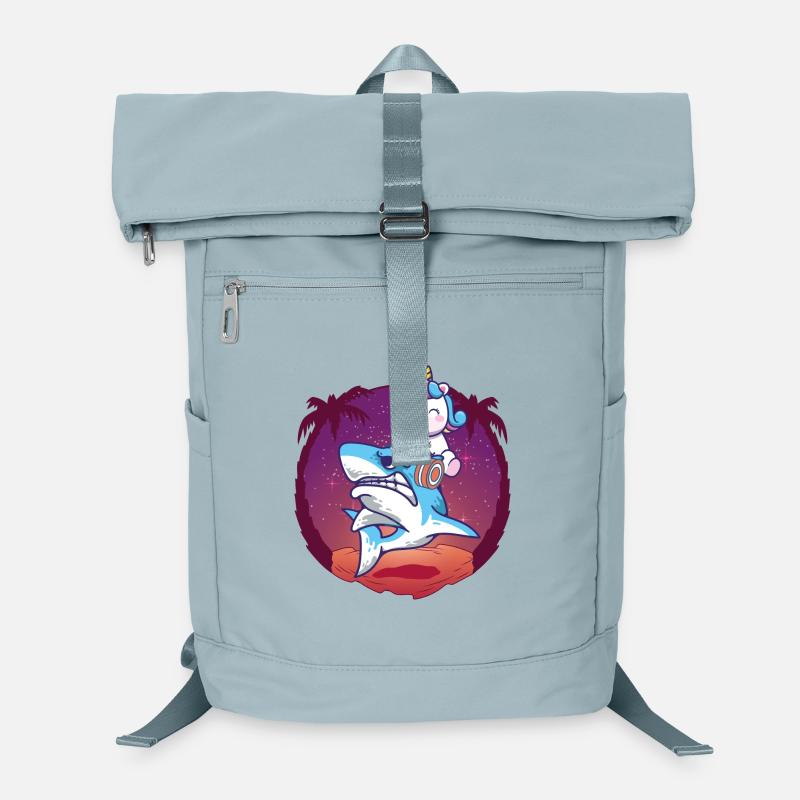 Unicorn Riding a Shark Laptop Backpack