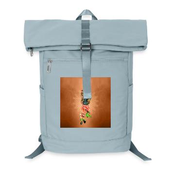 Superbe serpent avec des fleurs. - Sac à dos ordinateur - bleu glacier - Devant
