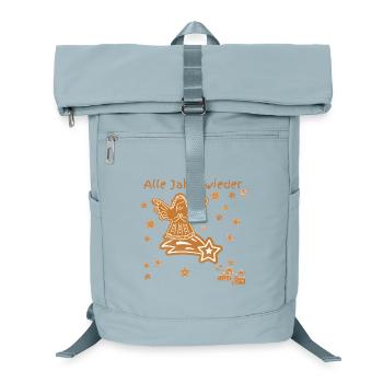 Christkind surft auf Weihnachtsstern zur Erde - Laptop-Rucksack  - Eisblau - Vorne