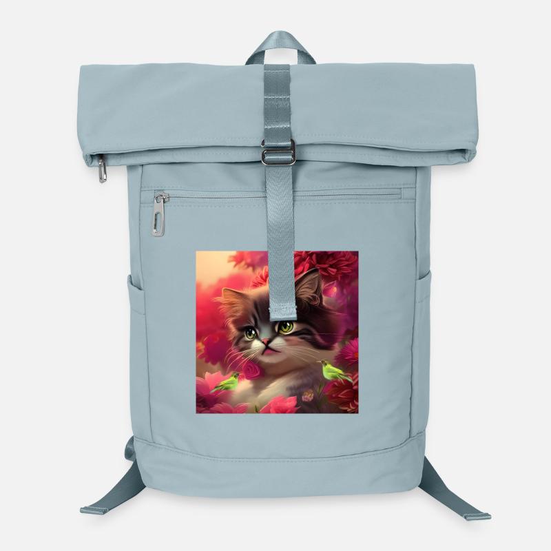 Chaton mignon avec des oiseaux Sac à dos ordinateur