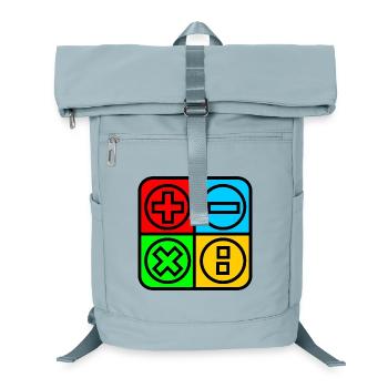 Berechnen Sie das Logo mit vier Emblemen Farbe schwarz umrandet - Laptop-Rucksack  - Eisblau - Vorne