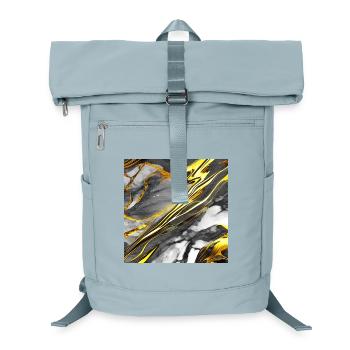 Marble Black Gold Texture - Laptop Backpack - ice blue - Front