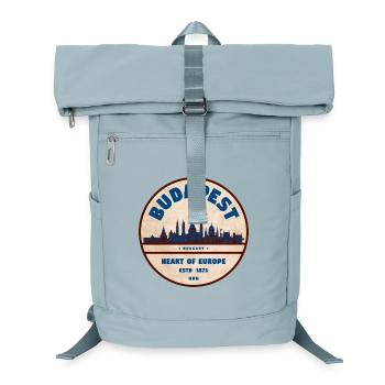 Écusson vintage du Budapest Cœur d’Europe - Sac à dos ordinateur - bleu glacier - Devant