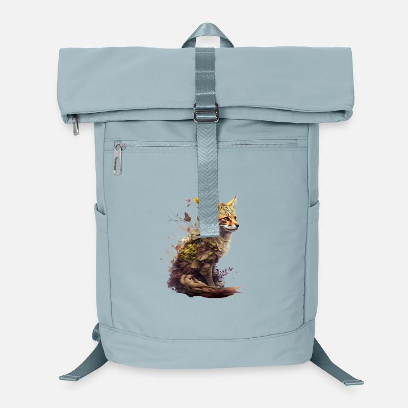 Fuchs mit Pflanzen auf dem Rücken Laptop-Rucksack 