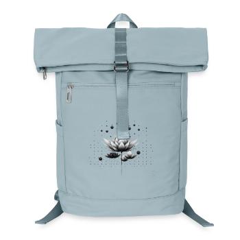 Black and White Lotus Nebula Design - Laptop Backpack - ice blue - Front