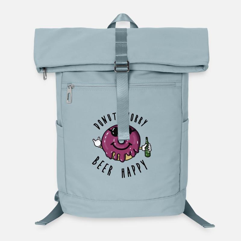 Donut worry, beer happy! Spruch Bier, Illustration Laptop-Rucksack 