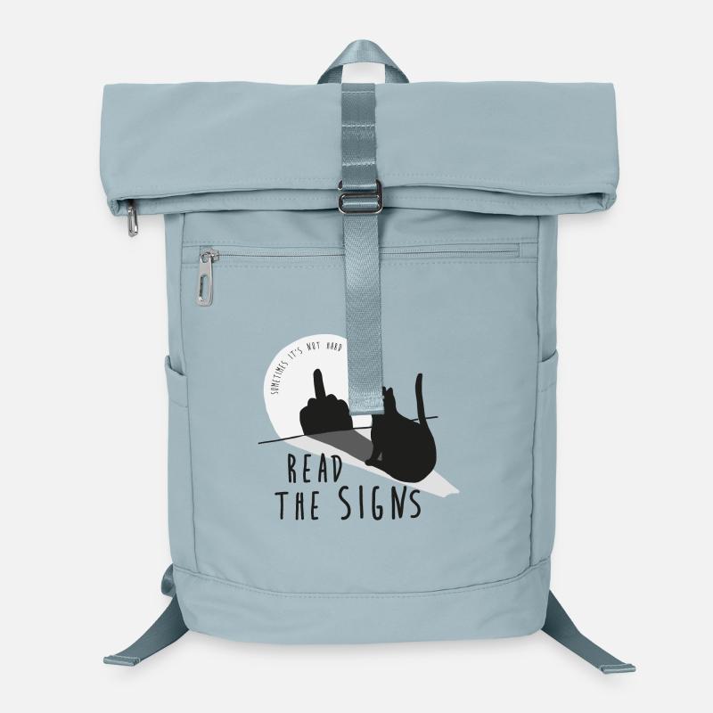 Read the signs. Cat, middle finger, shadow Laptop Backpack