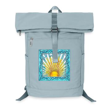 Sonnenaufgang mit Strahlenmuster - Mallorca Ibiza - Laptop-Rucksack  - Eisblau - Vorne