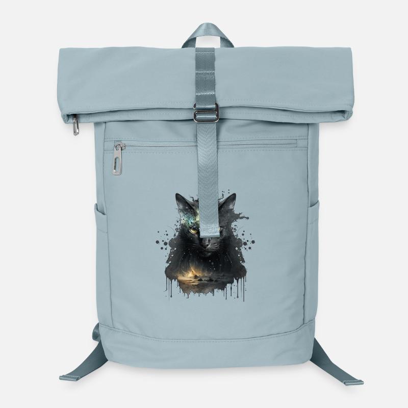 Black cat in space design Laptop Backpack