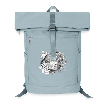 Koi Detail Drawing Engraving Style - Laptop Backpack - ice blue - Front