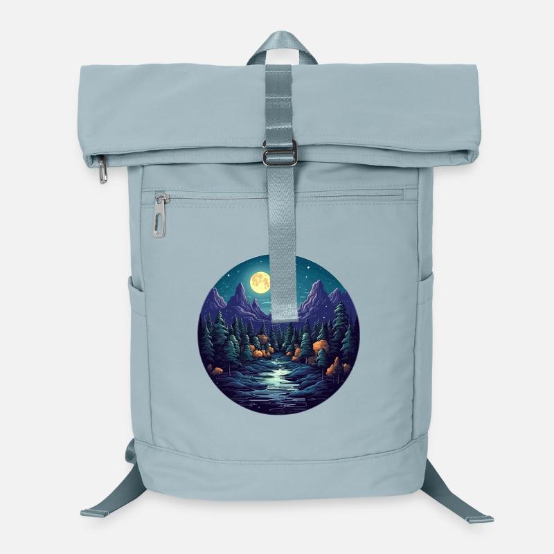 Surreale Wald Landschaft bei Nacht Laptop-Rucksack 
