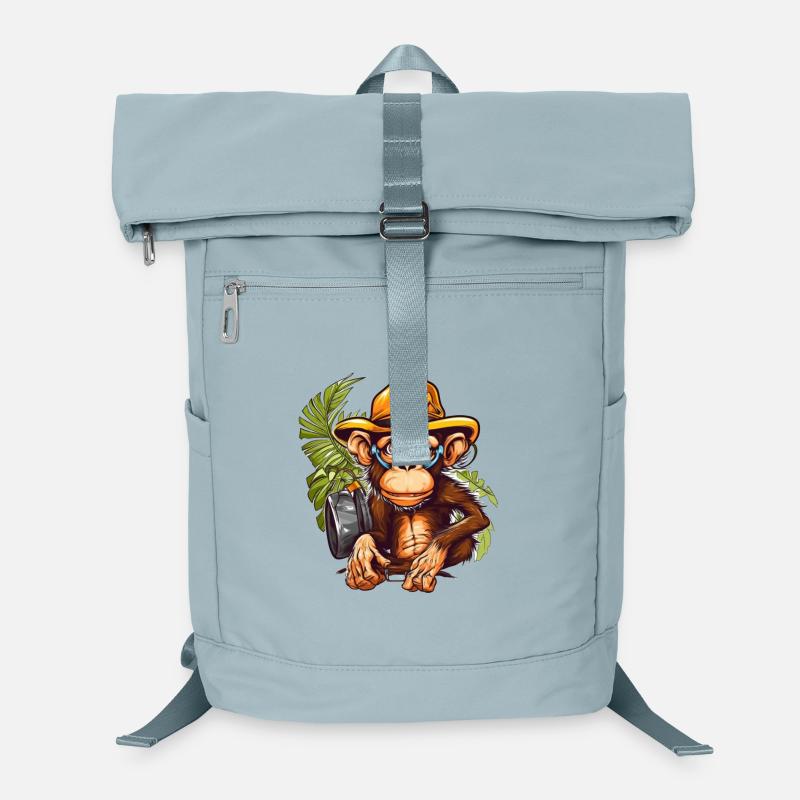 Adventure monkey with safari hat and backpack Laptop Backpack