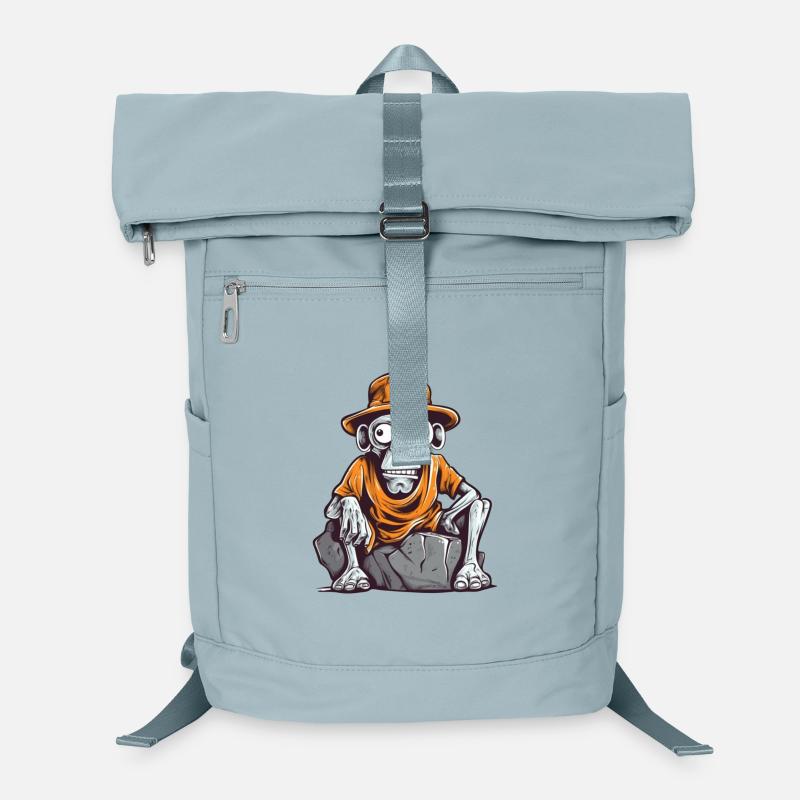 Skull Affe mit Hut und T-Shirt Laptop-Rucksack 