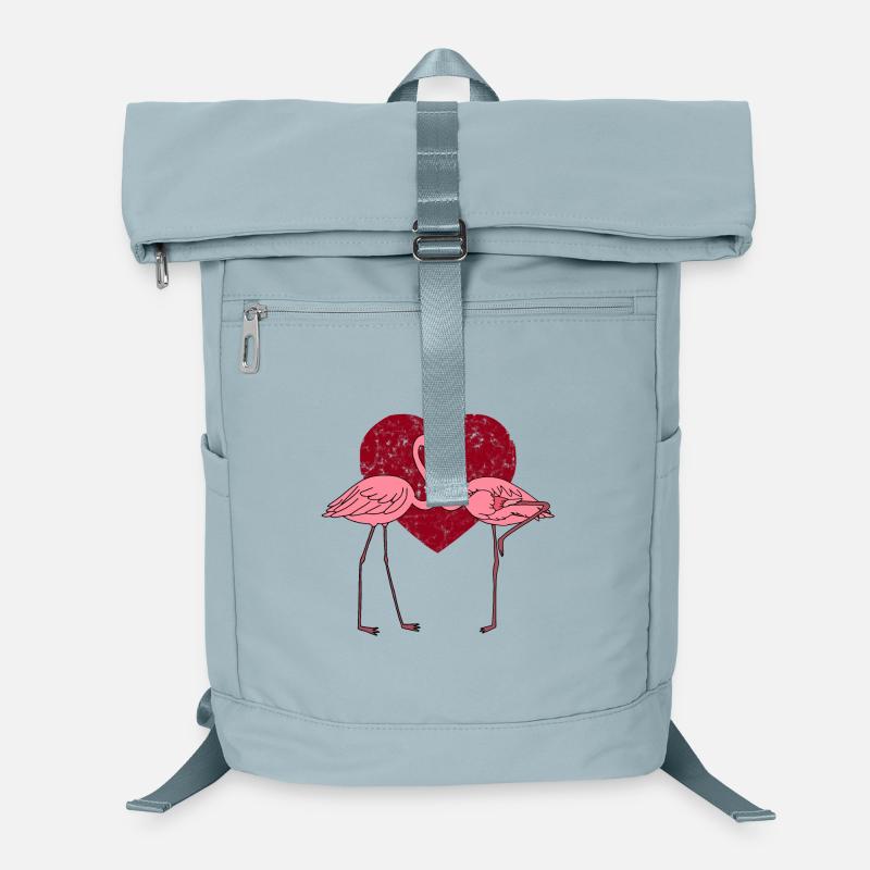 Flamingos in love in pink heart - Laptop Backpack - ice blue