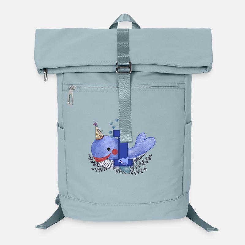 Premier anniversaire joyeux anniversaire petite baleine - Sac à dos ordinateur - bleu glacier