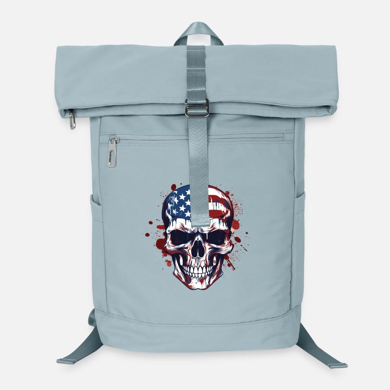 Art de crânes des drapeaux américains Sac à dos ordinateur