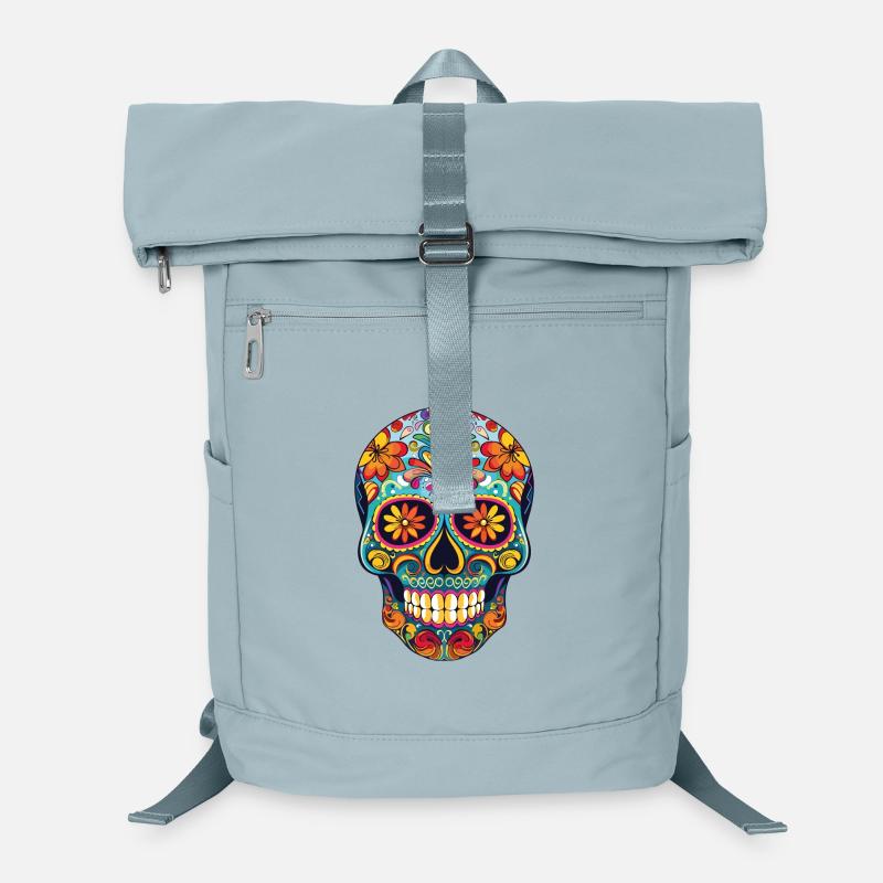 Motif coloré de crâne Sac à dos ordinateur