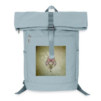 Symbole de fleur de lotus fantaisie art ligne flore - Sac à dos ordinateur - bleu glacier - Devant