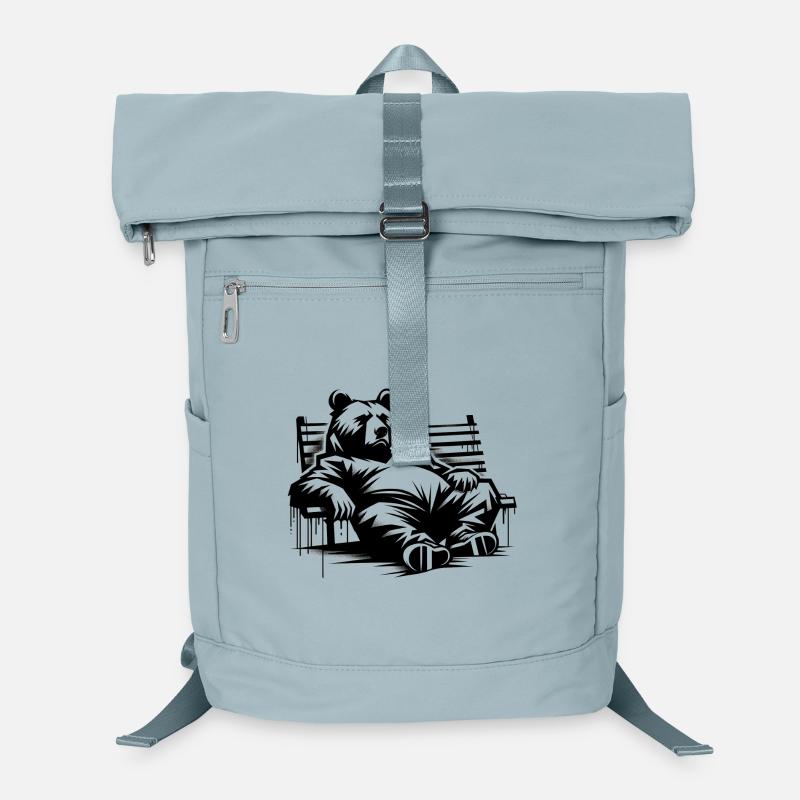Lazy Bear on Park Bench | Berlin Bear Laptop Backpack