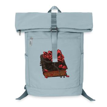 Bücher Design, Blutflecken, Rosenblüten - Laptop-Rucksack  - Eisblau - Vorne