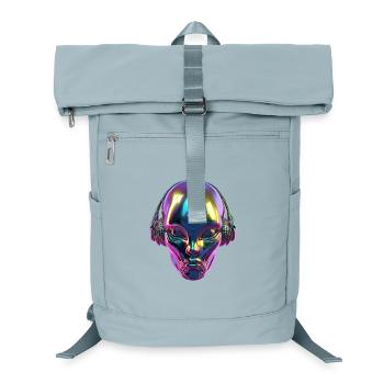 Chromatischer Alien-Kopf mit Kopfhörern - Laptop-Rucksack  - Eisblau - Vorne