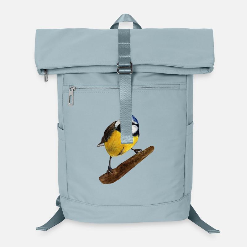 Blaumeise Meise handgemaltes Aquarell Laptop-Rucksack 