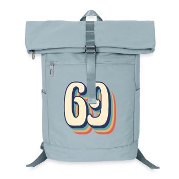 Vintage Retro T-Shirt Nummer 69 Sixty Nine - Laptop-Rucksack  - Eisblau - Vorne