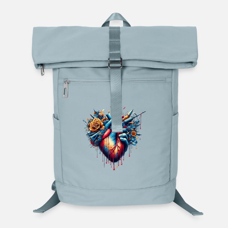 Anti War Heart - Laptop Backpack - ice blue
