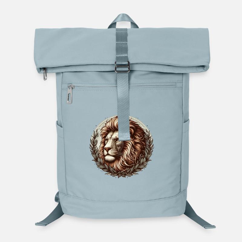 Löwe im Lorbeerkranz - Laptop-Rucksack - Eisblau