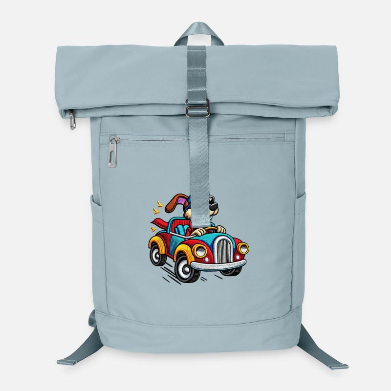 Schneller Welpe im Bunten Auto Tee Laptop-Rucksack 