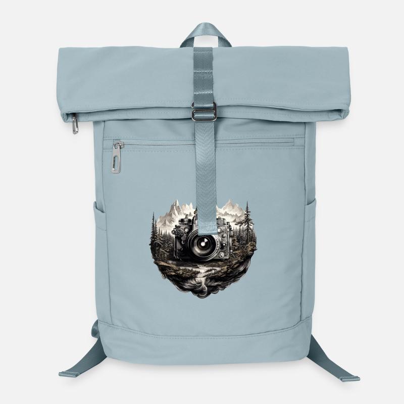 Camera in mountain landscape Laptop Backpack
