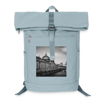 Fish Auction Hall Fish Market Hamburg Elbe Poster - Laptop Backpack - ice blue - Front