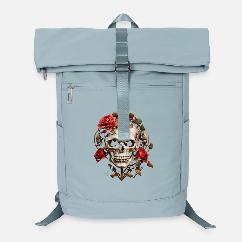 Rose Red Skull Wreath Laptop Backpack