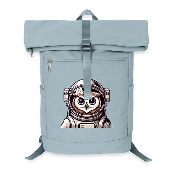 Eine Astronauten-Eule im Cartoon-Stil - Laptop-Rucksack  - Eisblau - Vorne