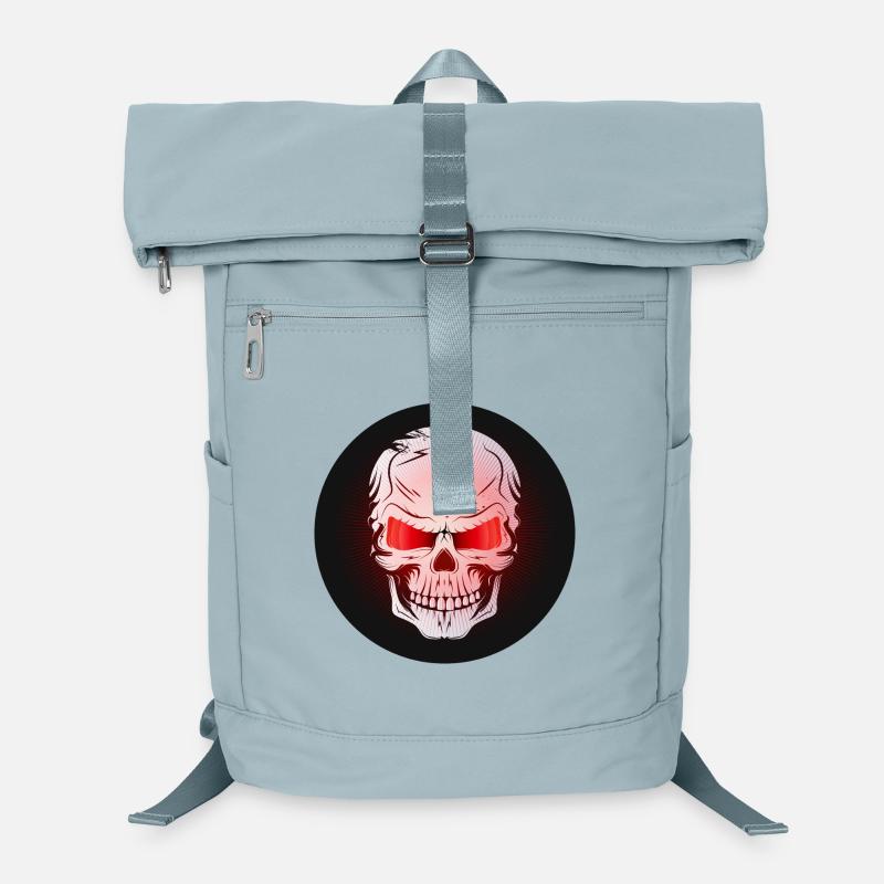 Schädel,Skull,Totenkopf mit rot leuchtenden Augen Laptop-Rucksack 