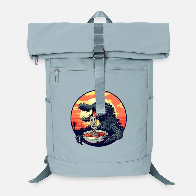 Lustig Krokodil Ramen Nudeln Japan Alligator Laptop-Rucksack 