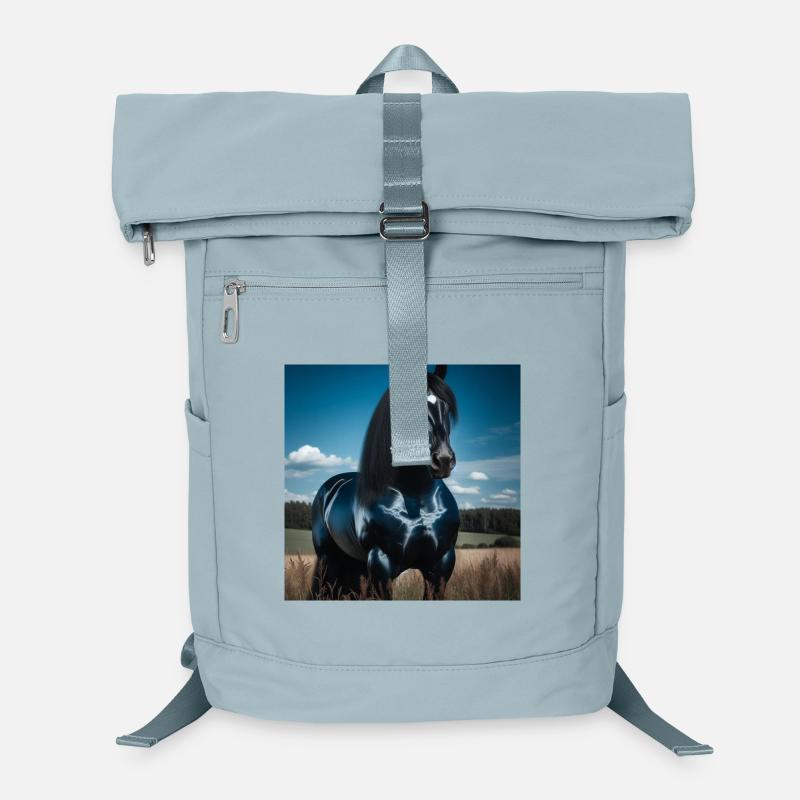 Mächtiges schwarzes Pferd Laptop-Rucksack 