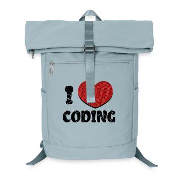 Code Developer Skripting Debug Herz Statement - Laptop-Rucksack  - Eisblau - Vorne